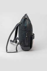 Sac à dos en cuir et canvas Carroll Shelby GT40 Backpack bleu marine