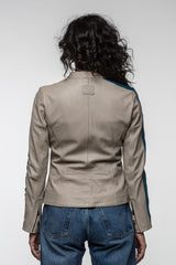 Blouson en cuir Michel Vaillant Gabrielle ecru Femme