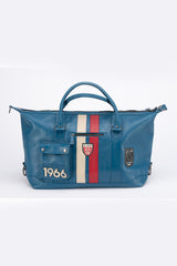Sac de voyage en cuir 24H Le Mans Gaston 6 48h bleu ocean