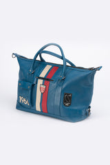 Sac de voyage en cuir 24H Le Mans Gaston 6 48h bleu ocean
