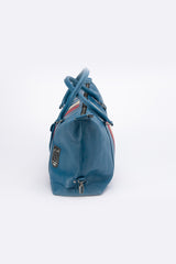 Sac de voyage en cuir 24H Le Mans Gaston 6 48h bleu ocean