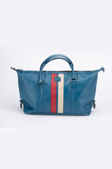 Sac de voyage en cuir 24H Le Mans Gaston 6 48h bleu ocean