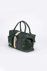 Sac de voyage en cuir 24H Le Mans Gaston 6 48h vert anglais