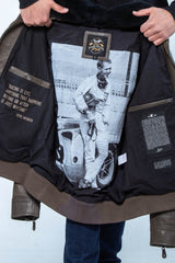 Blouson en cuir Steve McQueen Gavin army Homme