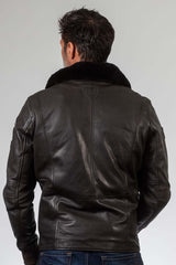 Blouson en cuir Royal Air Force Gibson marron foncé Homme