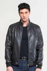 Steve McQueen Harry 3 leather jacket black Men