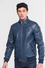 Steve McQueen Harry 3 royal blue leather jacket Men