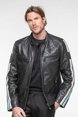 Blouson en cuir 24H Le Mans Hans noir Homme