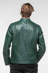 Blouson en cuir 24H Le Mans Hans vert vintage Homme