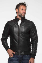Steve McQueen Harry 4 leather jacket black Men