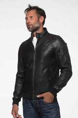 Steve McQueen Harry 4 leather jacket black Men