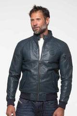 Steve McQueen Harry 4 royal blue leather jacket for Men