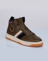 Baskets montantes en cuir Steve McQueen x 24h Le Mans Highbord kaki