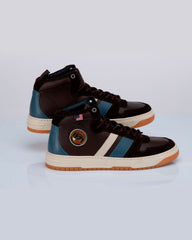 Baskets montantes en cuir Steve McQueen x 24h Le Mans Highbord marron