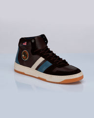 Baskets montantes en cuir Steve McQueen x 24h Le Mans Highbord marron