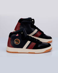 Baskets montantes en cuir Steve McQueen x 24h Le Mans Highbord bleu marine