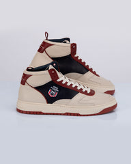 Baskets montantes en cuir Steve McQueen x 24h Le Mans Hight Five écru