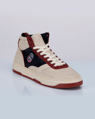 Baskets montantes en cuir Steve McQueen x 24h Le Mans Hight Five écru
