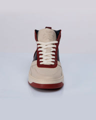 Baskets montantes en cuir Steve McQueen x 24h Le Mans Hight Five écru