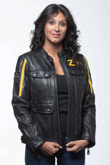 Blouson en cuir 24H Le Mans Hill 4 noir Femme