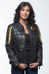 24H Le Mans Hill 4 leather jacket black Women