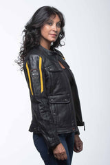 Blouson en cuir 24H Le Mans Hill 4 noir Femme
