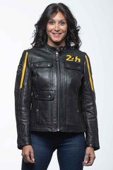 Blouson en cuir 24H Le Mans Hill 4 noir Femme