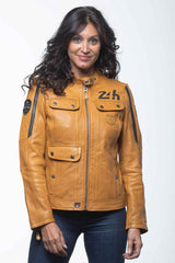24H Le Mans Hill 4 leather jacket yellow Women