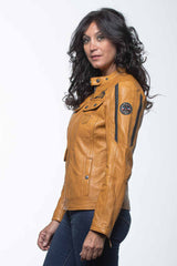 24H Le Mans Hill 4 leather jacket yellow Women