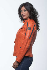 Blouson en cuir 24H Le Mans Hill 4 orange Femme