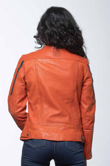 24H Le Mans Hill 4 leather jacket orange Women