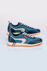 Baskets en cuir 24h Le Mans Hunaudière bleu océan Homme