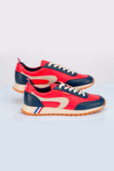 Baskets en cuir 24h Le Mans Hunaudière rouge racing Homme