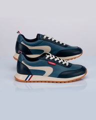 Baskets en cuir 24h Le Mans Hunaudière bleu océan Homme