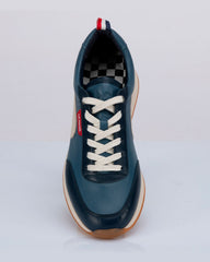 Baskets en cuir 24h Le Mans Hunaudière bleu océan Homme
