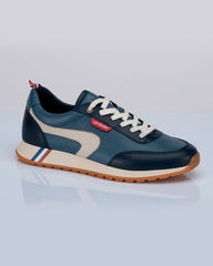 Baskets en cuir 24h Le Mans Hunaudière bleu océan Homme