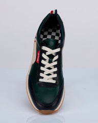 Baskets en cuir 24h Le Mans Hunaudière vert Homme