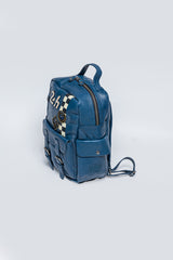 Sac à dos en cuir 24H Le Mans Jack bleu royal