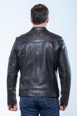 Blouson en cuir Jean Pierre Jarier "Godasse de Plomb" noir shadow Homme