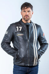 Jean Pierre Jarier “Godasse de Plomb” black shadow leather jacket for Men