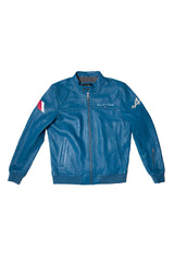 Men’s Alpine Jean leather jacket royal blue