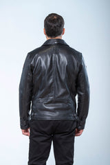 Steve McQueen Joshua Black Leather Jacket for Men