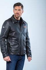 Steve McQueen Joshua Black Leather Jacket for Men