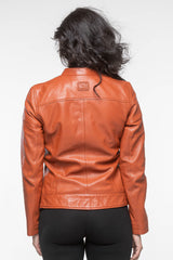Blouson en cuir 24H Le Mans Katy rouille Femme