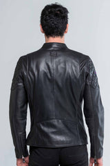 Blouson en cuir Steve McQueen Lenny 3 noir Homme