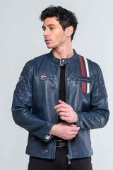 Steve McQueen Lenny 3 royal blue leather jacket Men