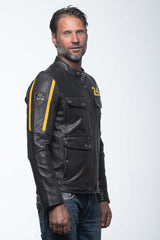 24H Le Mans Lagache 4 leather jacket black Men