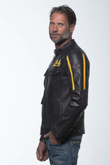 24H Le Mans Lagache 4 leather jacket black Men