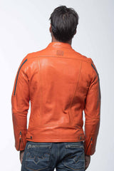 24H Le Mans Lagache 4 leather jacket orange Men
