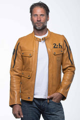 24H Le Mans Lagache 4 leather jacket yellow Men